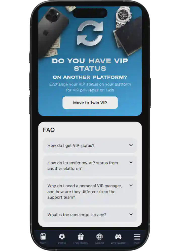 1win VIP status in Pakistan