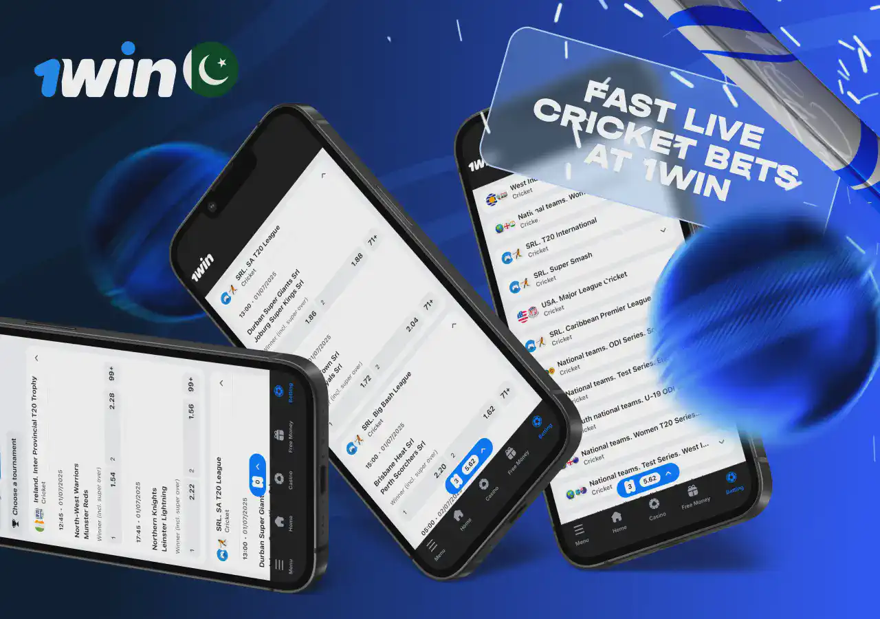 Live cricket betting options at 1win