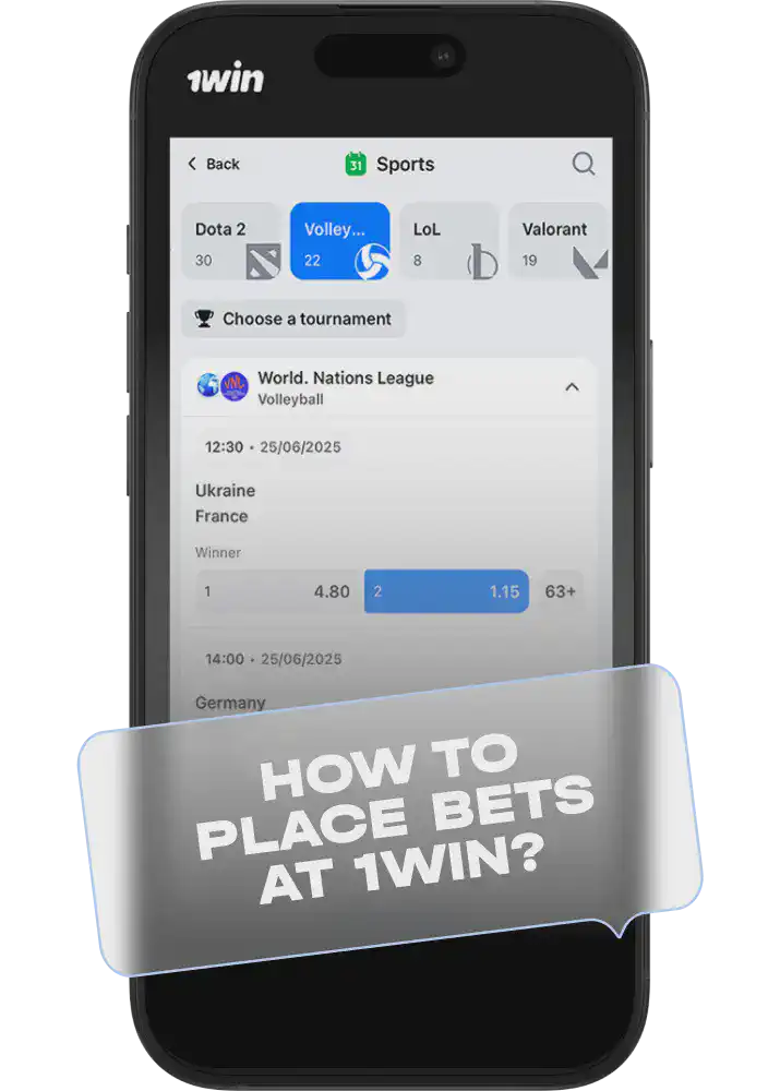 Steps to place a bet on 1win